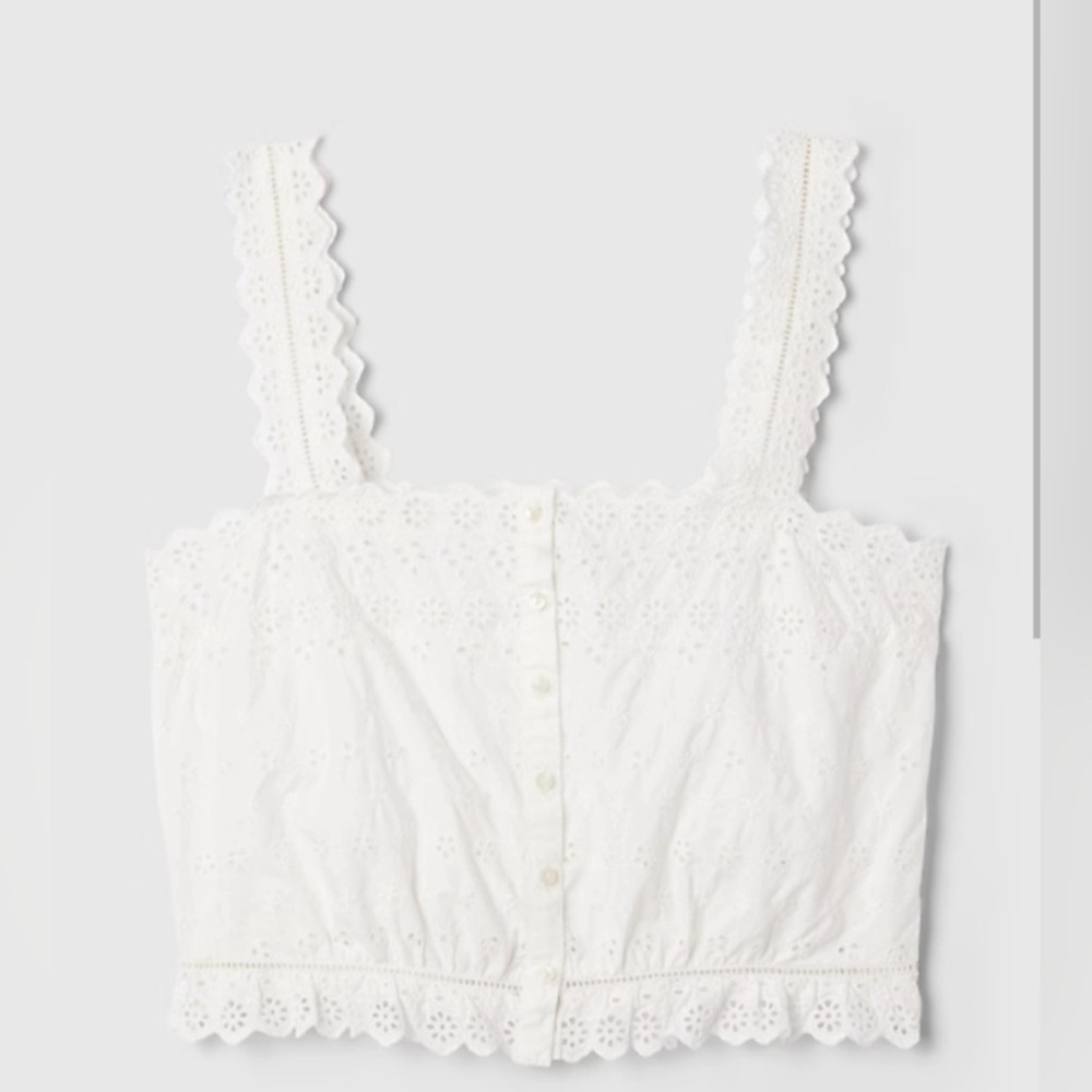 Gap × DÔEN Cropped Eyelet Tank Top